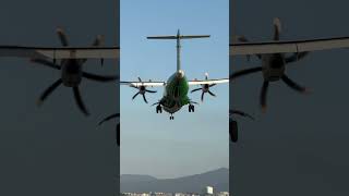 TSA松山機場，UIN Air/B-17003/UIA8820/ATR72-600，強風降落。#airport #airplane #shorts #landing #taiwan