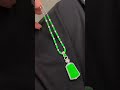 冰陽綠無事牌套鏈 頂峰翡翠 珠寶 首飾 高品質 頂峰翡翠 jade jewelry