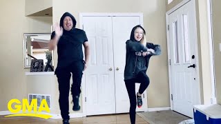 Daddy-daughter dance-off gets competitive in the best way during quarantine l GMA Digital