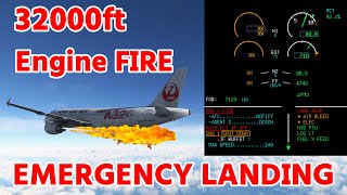 【msfs2020】緊急事態32000ftでエンジンから出火‼単発エンジンで緊急着陸 【Emergency Landing】