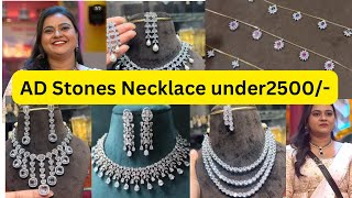 AD stones necklace | silver polished | Wholesale rates | Order on what’s app 9849391704