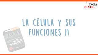 FISIOLOGÍA: SISTEMAS FUNCIONALES DE LA CÉLULA | ENTENDIENDO GUYTON CAPITULO 2