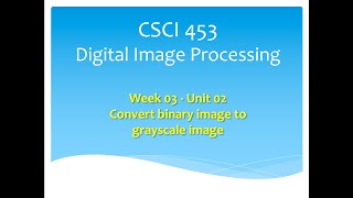 CSCI453&553 Convert Binary Image to Grayscale Image