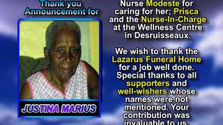Justina Marius thank you