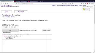 Functional-2 (noNeg) Java Tutorial || codingbat.com