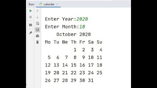 How to Print Calendar of Given Month and Year | Display Calendar of the Given Month & Year in Python