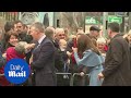 Prince William and Kate wave and smile at fans in Ballymena