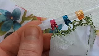İğne oyası kadar zarif pipetle tığ oyası yapımı