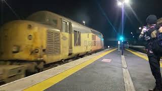 37116 and 37175 leaving Scarborough for York