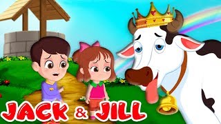 Jack and Jill Nursery Rhymes | Kids Songs with Lyrics | Went up the hill | FlickBox