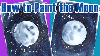 How to Paint the MOON Watercolor Tutorial for Beginners