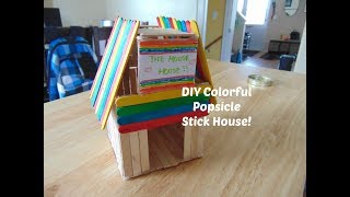 How to build a colorful popsicle stick house! [Timelapse] | DIY