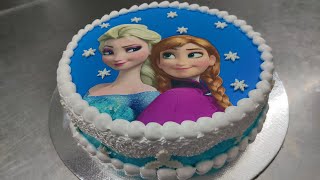 frozen Elsa photo cake easiest ever/Elsa and Anna frozen movie cake/best siblings cake