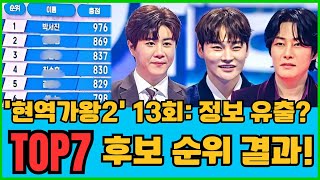 '현역가왕2' 13회: 정보 유출??? 진혜성 최고 점수??? 전체 점수표,TOP 7 후보 순위 결과/ 3명 탈락... #에녹 #박서진 #진혜성 #현역가왕2