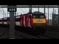 lner class 82 dvt class 91 mk4 coaches departs peterbrough