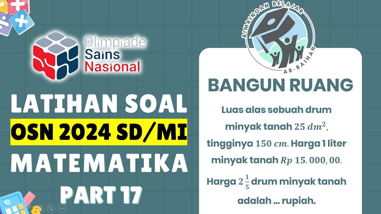 PART 17 LATIHAN SOAL OSN SD 2024 MATEMATIKA | BANGUN RUANG | BUKAN ...