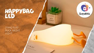 HAPPYBAG LED Lying Flat Duck Night Light 3 Level Dimmable Nursery NightlightCute Lamps Sil