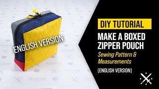 Boxed Zipper Pouch - DIY TUTORIAL [EN] - Sewing Pattern & Measurements