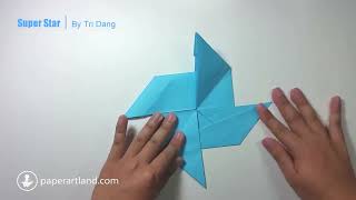 ORIGAMI NINJA STAR for KIDS - How to make a Paper Shuriken that can Boomerang | Super Star