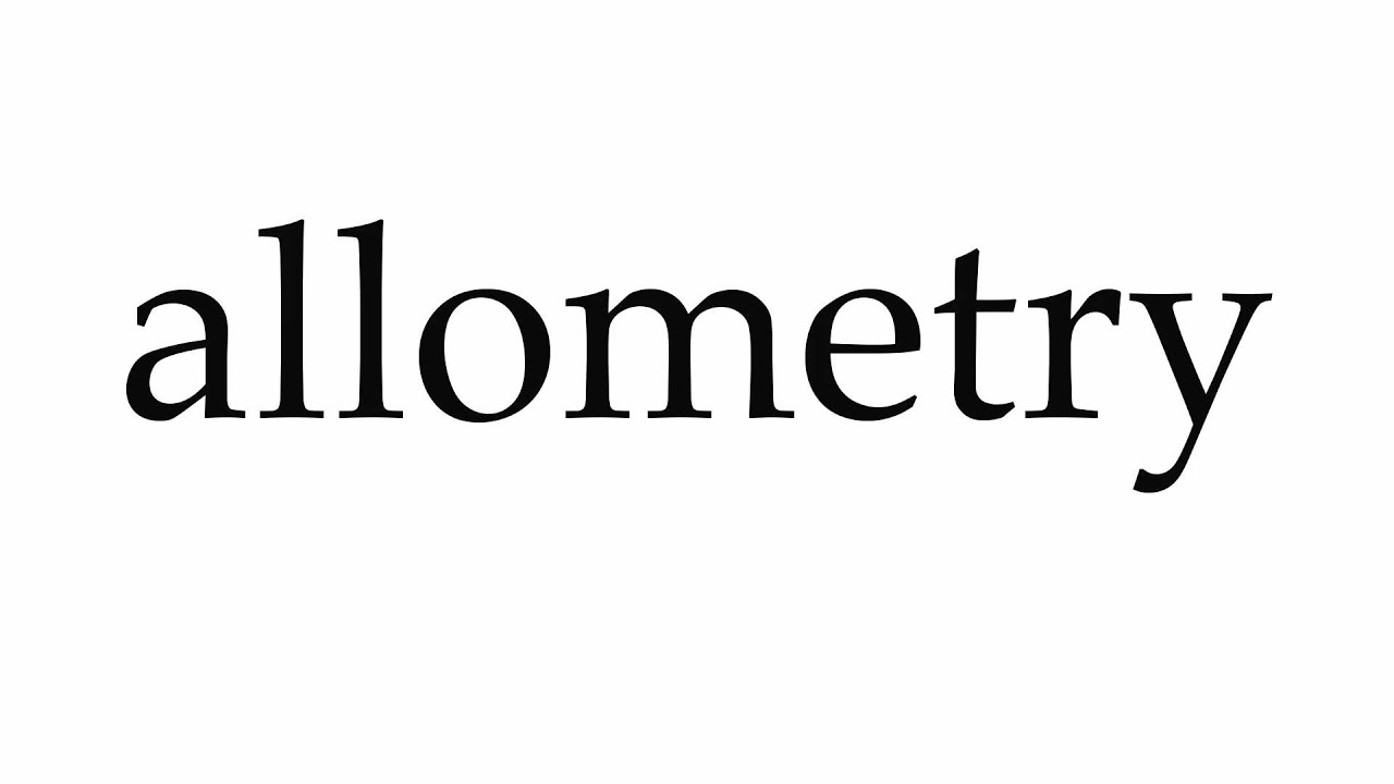 How To Pronounce Allometry Youtube