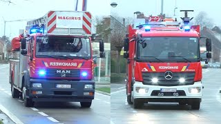 [Primeur] Gloednieuwe Autopomp en ladderwagen brandweer Kruibeke met spoed naar een interventie!