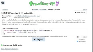 Java Practice It || 3.12 scientific || method basics, parameters, return, math.