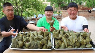 Dragon Boat Festival is coming and  making rice dumplings with different fillings today