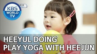 Heeyul doing play yoga with Heejun [The Return of Superman/2019.06.16]