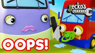OOPS! Accidents Happen At Gecko's Garage｜Baby Truck Cartoon For Kids | Toddler Video