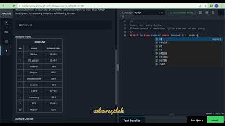 HackerRank SQL Basic Certification - Count the Employees solution