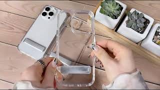 Transparent magnetic clear shockproof case cover with stander for Iphone