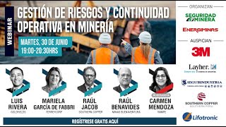 Webinar gestión de riesgos y continuidad operativa en minería