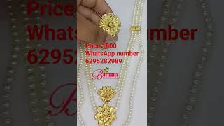 1gm Goldplated pearl necklace price 1800 WhatsApp number 6295282989@moumitascollection1998 #24krt