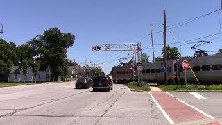 NICTD South Shore Commuter Train at Michigan Blvd in Michigan City Indiana