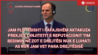 Kuçi në Hagë: Jam i pafajshëm, aktakuza ma prek dinjitetin e reputacionin, besoj në Zot e Drejtësi