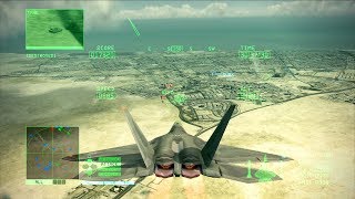 Ace Combat 6 - F-22 Raptor INTENSE AIR TO GROUND Support (Desert Beach Landing) \