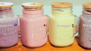 Tasty fruit milkshake | Strawberry | Raspberry | Pineapple | Mix Berries |