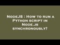 NodeJS : How to run a Python script in Node.js synchronously?
