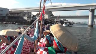 平成26年7月25日　宮島　厳島神社　管絃祭　江波火祭り　広島市江波漕伝馬保存会