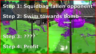 Splats me, then squidbags me but then got instant karma (funny)