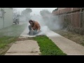 footage: Cutting Concrete sidewalk with angle Grinder & 14