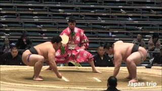 三段目付け出しデビュー対決　小柳 vs 石橋 2016大相撲春場所 2日目　Oyanagi vs Ishibashi SUMO 2016 March