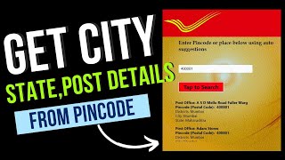 GET CITY STATE,POST DETAILS FROM PINCODE|PHP API|PINCODE VERIFICATION|PINCODE Checker