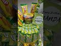 bikin snack tower warna kuning hijau hadiah anak