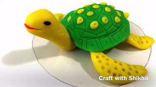 ♥️ Clay with me- how to make a turtle | model craft tutorial. easy DIY | cake decoration