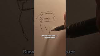 How to draw hands (front view) #howtodraw #easydrawing #drawingtutorial #drawing #handsdrawing