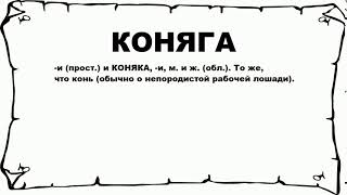 КОНЯГА - что это такое? значение и описание