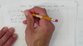 STATE THE TRANSFORMATIONS GIVEN VERTEX FORM