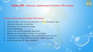 Lesson - 19 : Eclipse IDE - Optimizing the Eclipse IDE settings