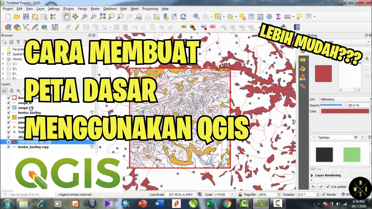 CARA MEMBUAT PETA TOPOGRAFI (DASAR) MENGGUNAKAN QGIS/HOW TO MAKE ...